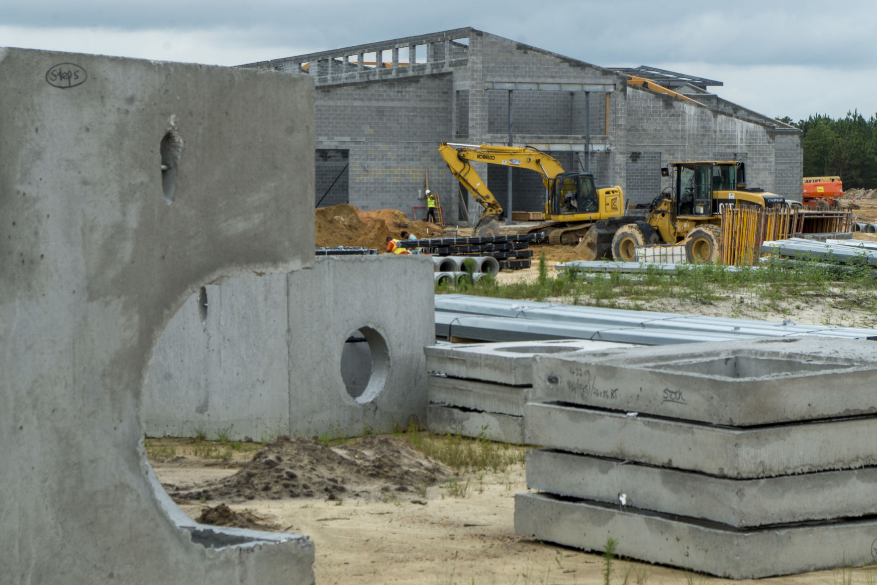 Construction at the site of a new elementary school in Aberdeen on July 9, 2019